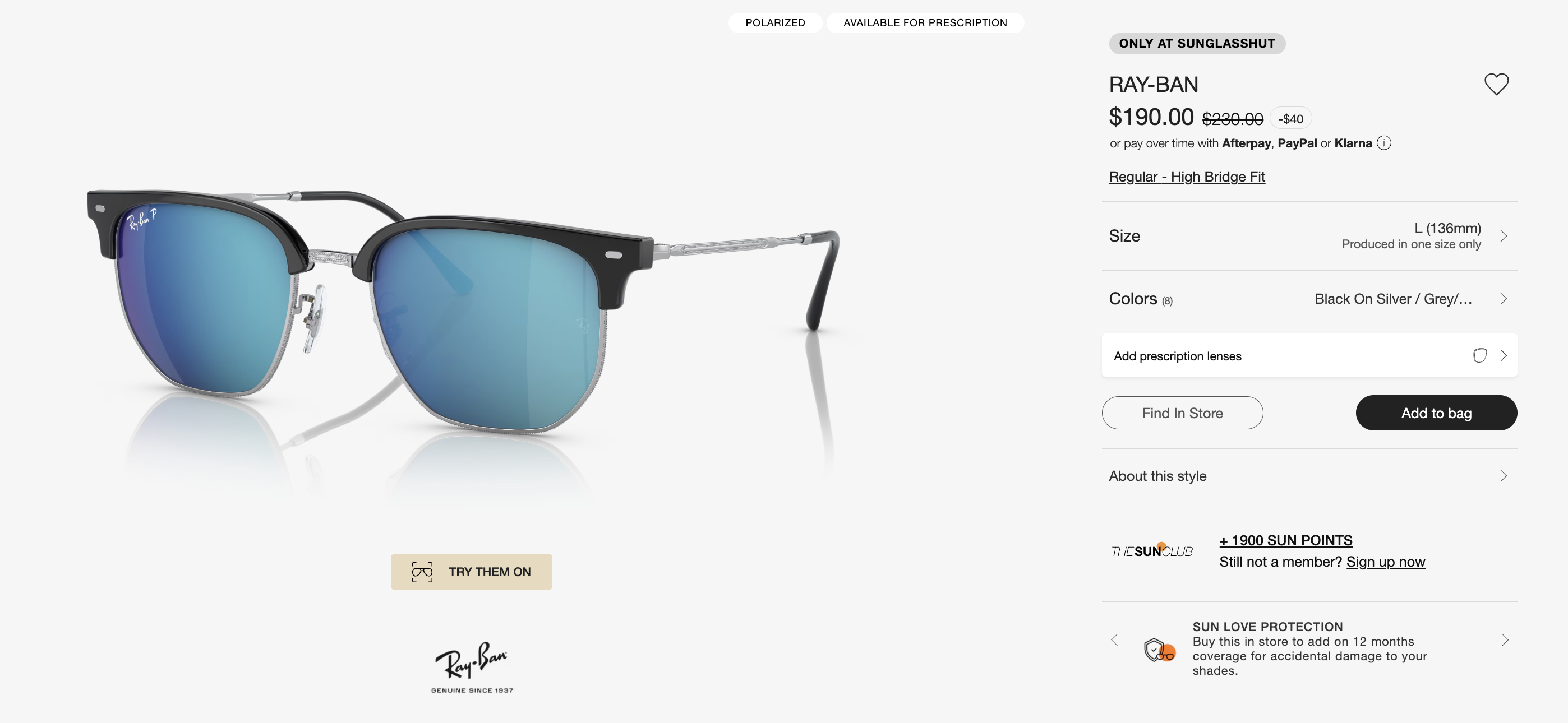 RAY BAN • Gafas / Lentes de Solen Promoción Online